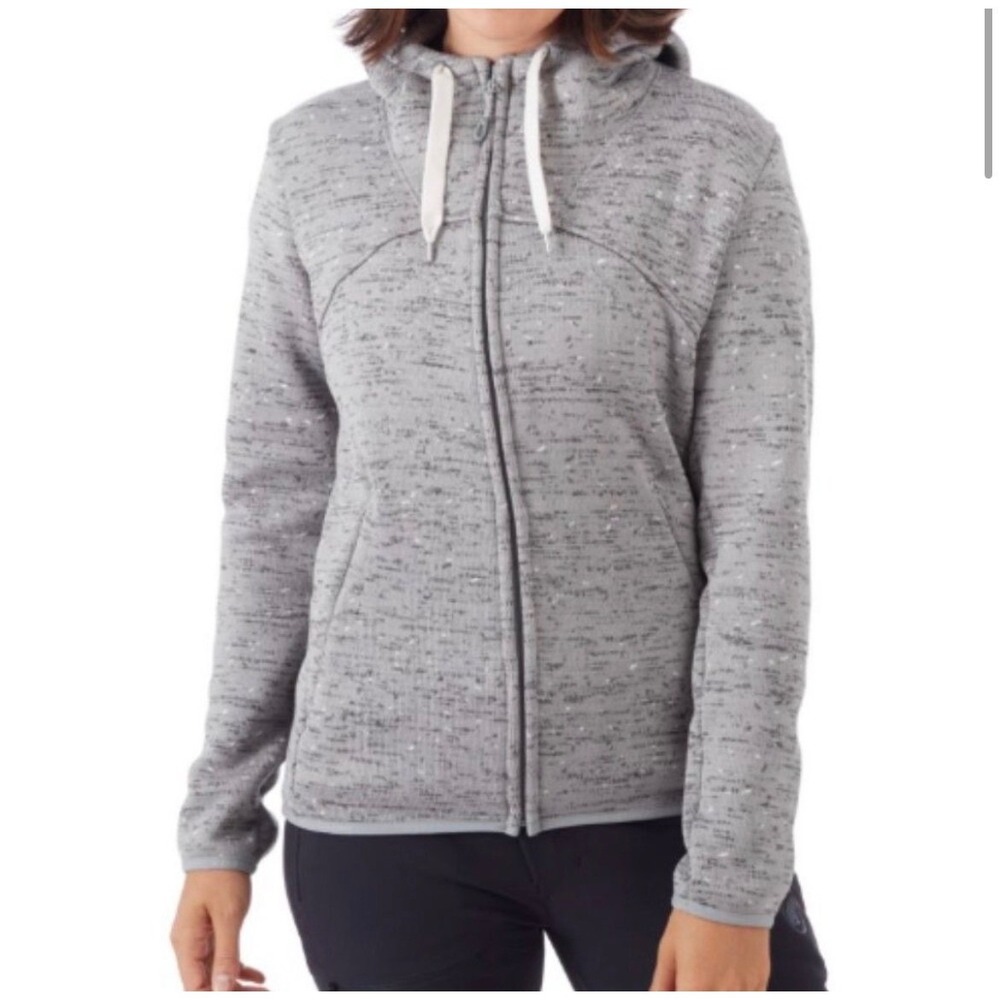 Mammut Chamuera Hooded Jacket Gray Knit‎ Fleece Womens Medium Gorpcore Outdoor